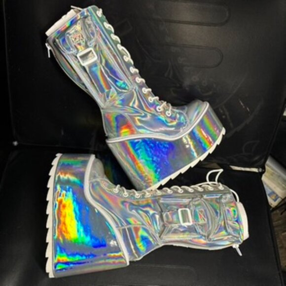 Holographic Platform Boots - Size 6 - YRU - NEW IN BOX - Picture 9 of 11